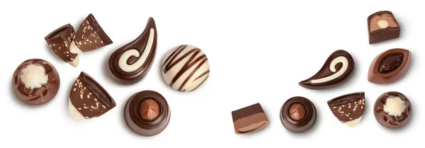 Chocolate Doce Isolado Fundo Branco Com Profundidade Total Campo Vista — Fotografia de Stock