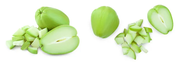 Свіжий Шайовий Овочевий Або Мексиканський Огірок Ізольований Білому Тлі — стокове фото