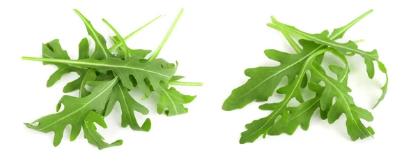 Heap Green Fresh Rucola Arugula Leaf Isolated White Background — Stock Photo, Image