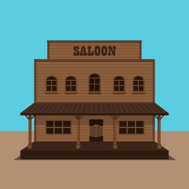 Batı salonu izole vektör tasarımı çizimi