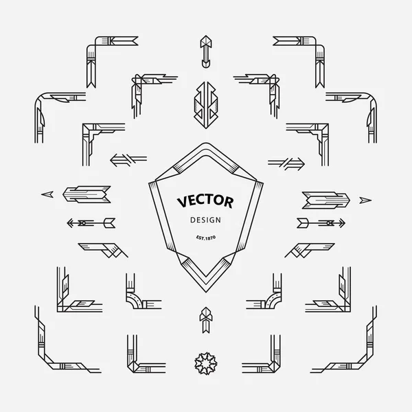 doğrusal ince çizgi vintage geometrik şekil art deco retro tasarım elementi