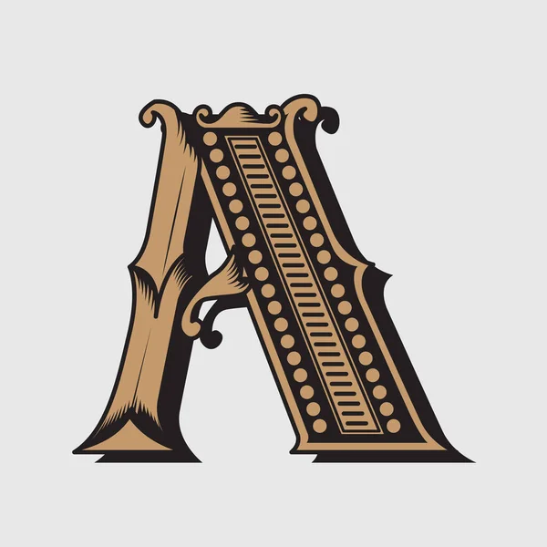 西文字母表字母复古设计矢量 — 图库矢量图片