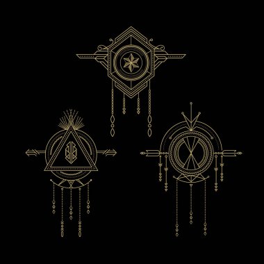 Soyut kabile geometrik süsleme vektör tasarımı