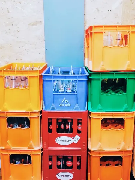 plastic containers for recycling on the street