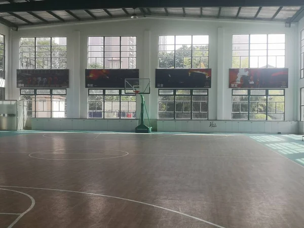 empty room with basketball court