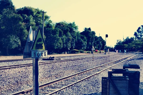 railway tracks on the railroad track.