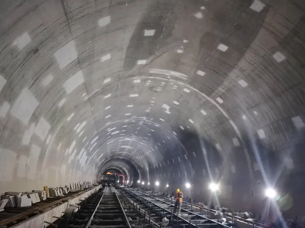 underground tunnel with a large bridge