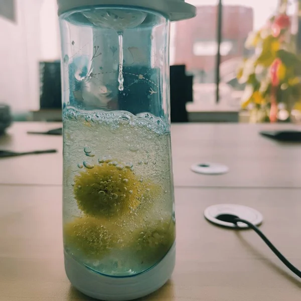 water drop in glass jar on the table