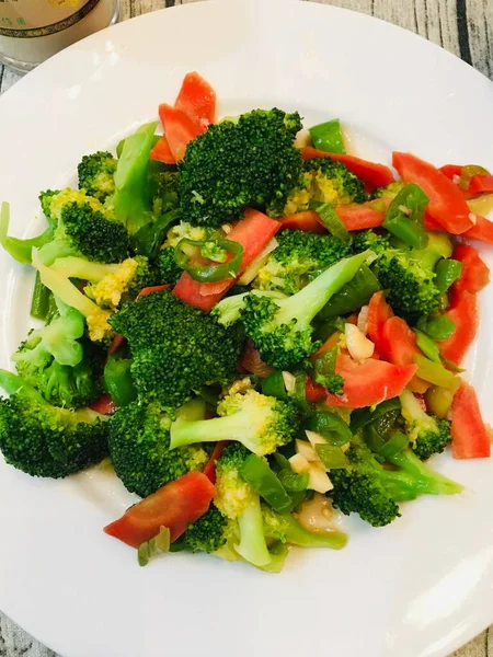 broccoli salad with vegetables and herbs