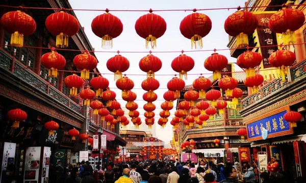 chinese new year decorations in the city