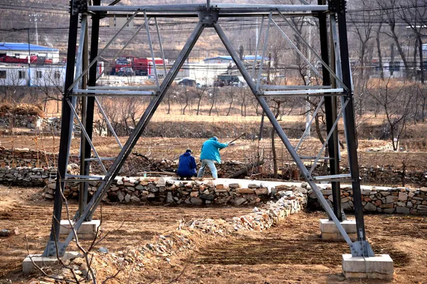 construction worker in the garden