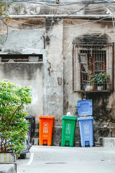 street trash bin in the city