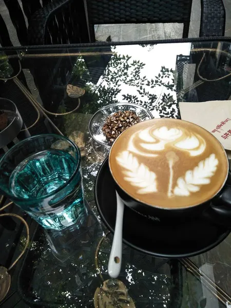 coffee latte art on the table
