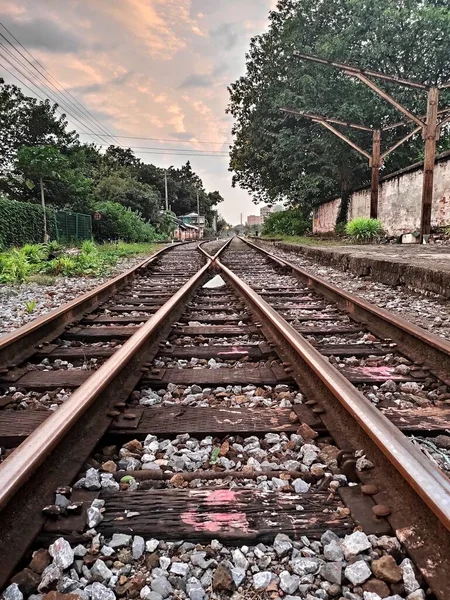 railway tracks on the railroad track.