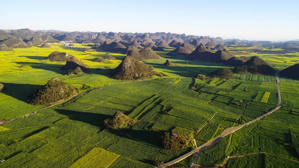 beautiful landscape of the valley of the village in the mountains