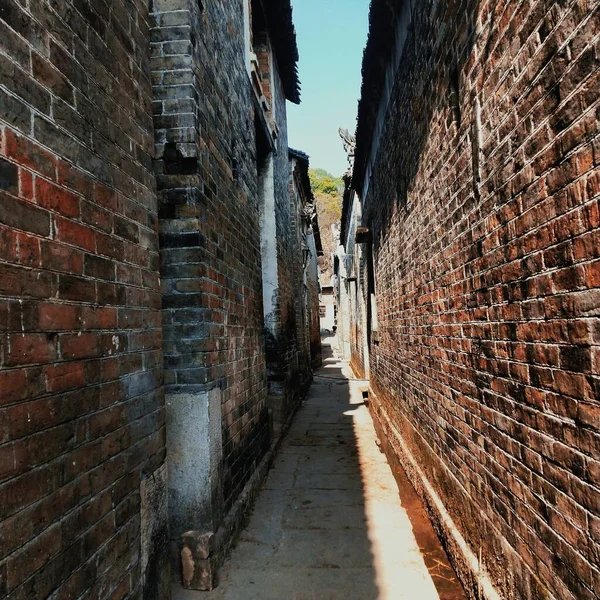 the old brick wall in the city of china