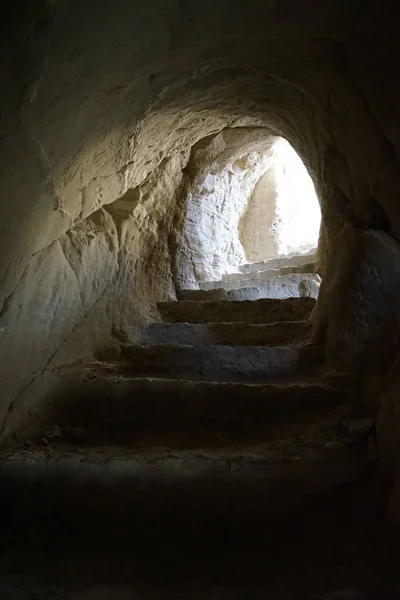 the underground cave in the city of jerusalem, israel