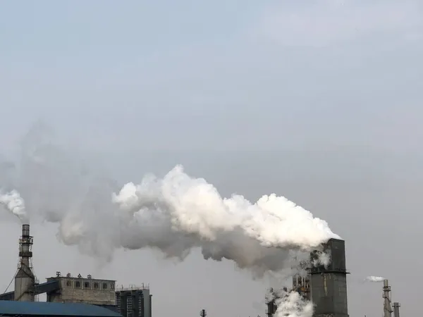 smoke chimney on the background of the factory