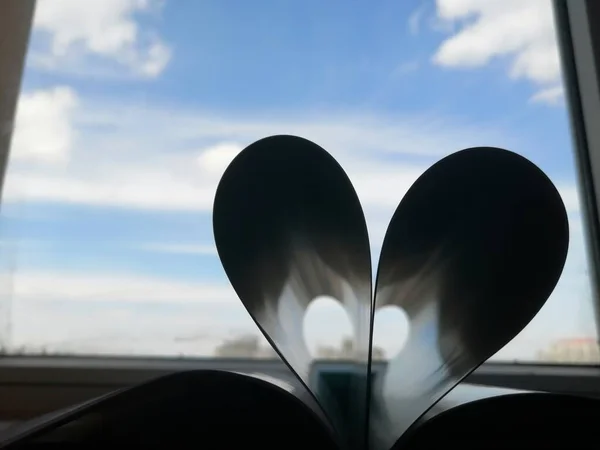 car window with heart shape, love concept