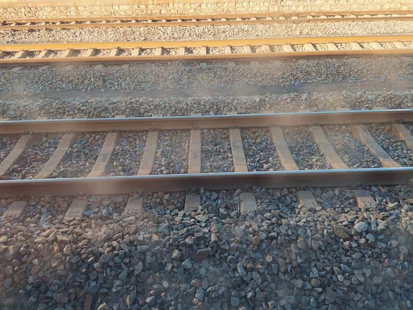 railway tracks on the railroad track.