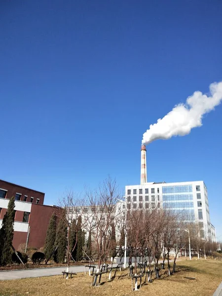 industrial factory, plant, power, energy, environment, pollution, electricity, blue, sky, clouds