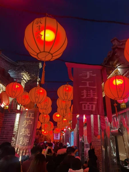 chinese new year lanterns in the city