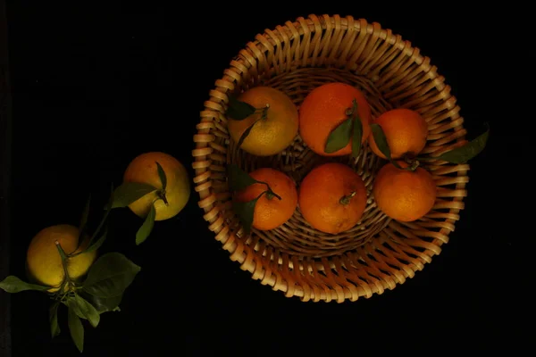 fresh fruits on a black background