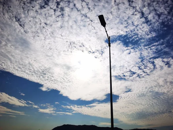 silhouette of a man in the sky