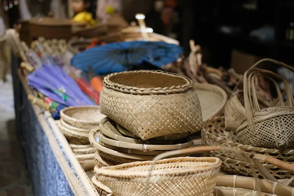 traditional handmade baskets for sale in the market