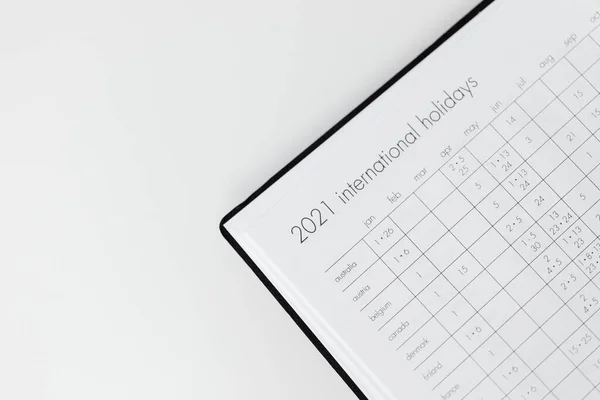 calendar planner with a white background