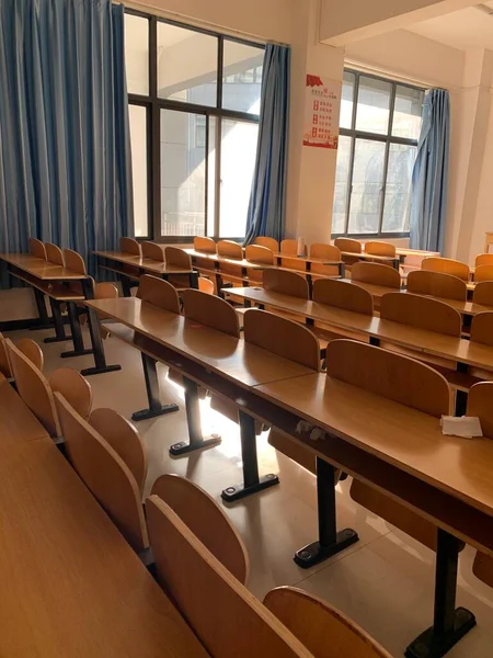 empty conference room with chairs and tables