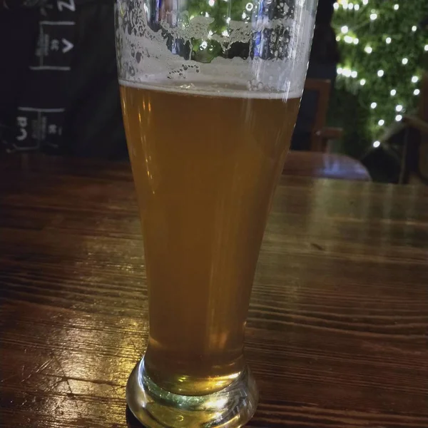beer glass with a cold light