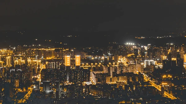 night view of the city of barcelona, spain