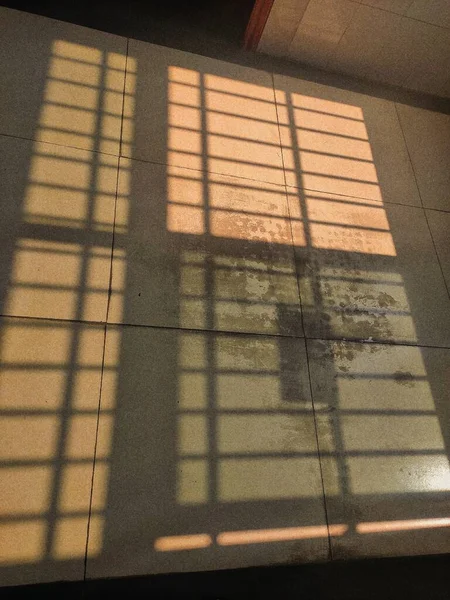 the shadow of the building