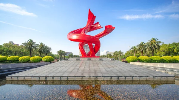 singapore, china-march 8, 2018: the monument to the city of the grand park in the