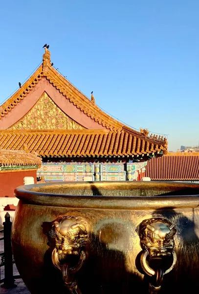 the forbidden city in the center of the palace of china