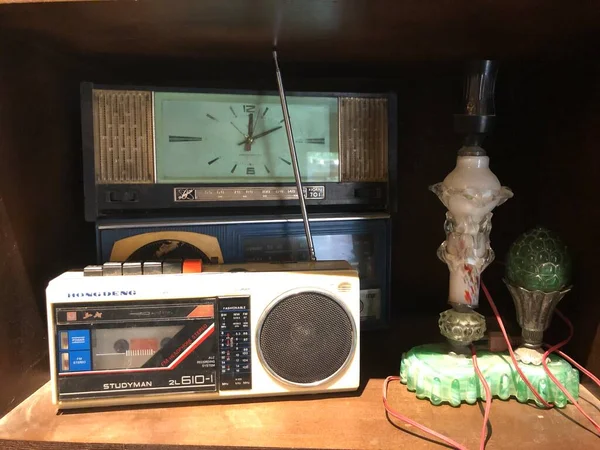 old radio on the table