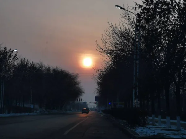 stock image beautiful sunset in the city