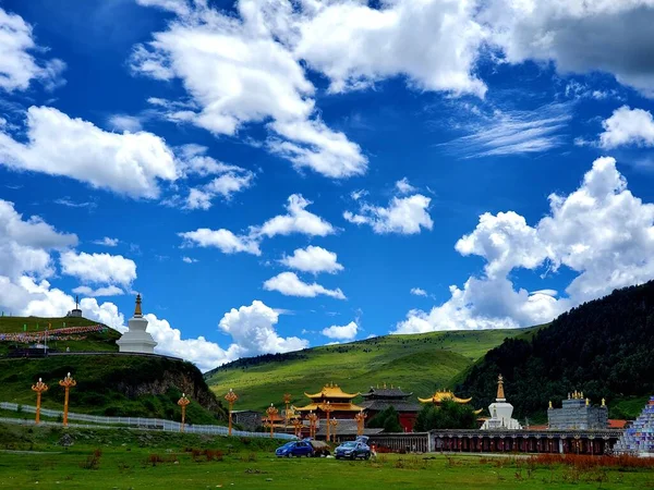 beautiful view of the city of the park in the mountains