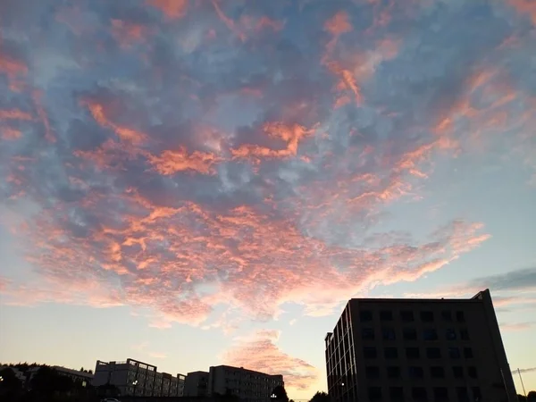 stock image beautiful sunset over the city