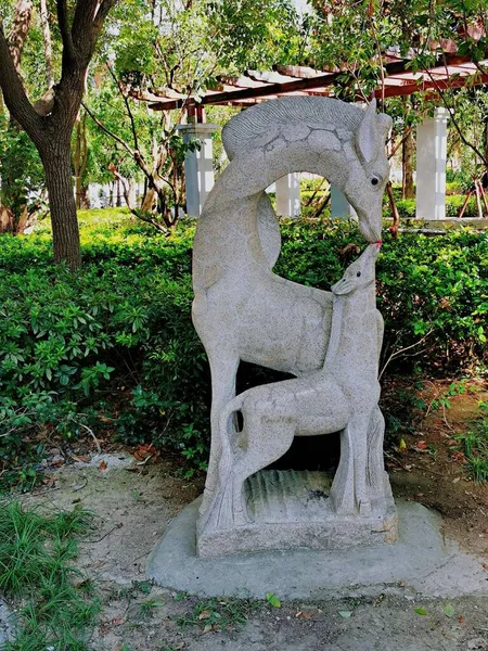 stone sculpture in the park