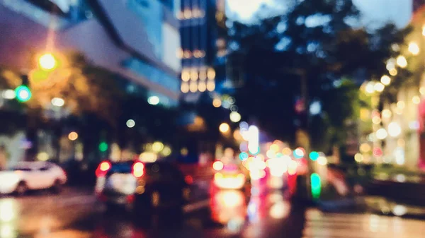 blurred background of street lights in the city