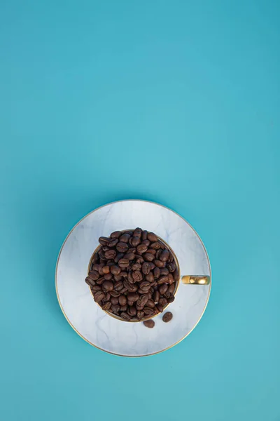 coffee beans on a blue background