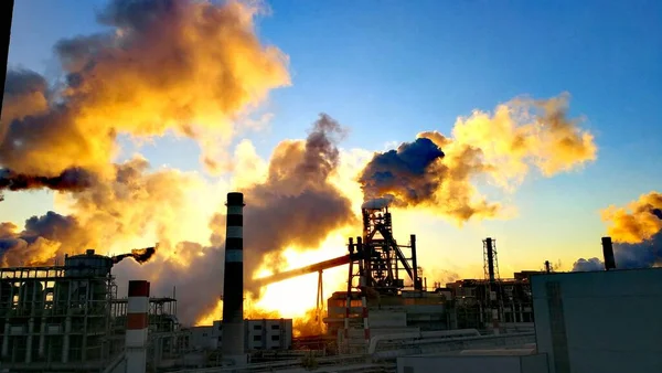 industrial factory, smoke and chimney, coal, power plant, pollution, environment, oil refinery