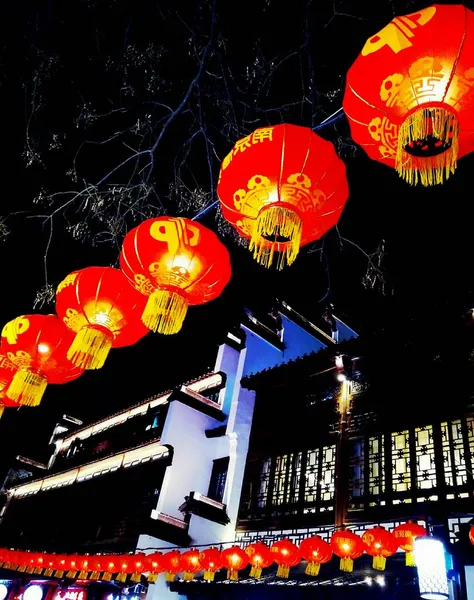 chinese lanterns in the night