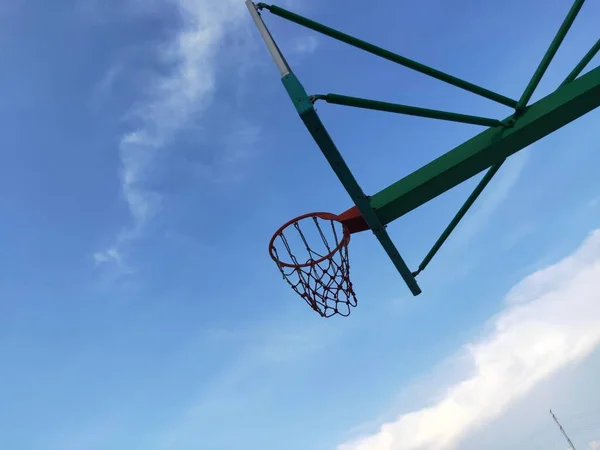 basketball hoop on the sky background