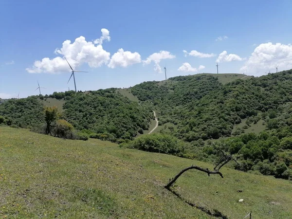 green power plant in the mountains
