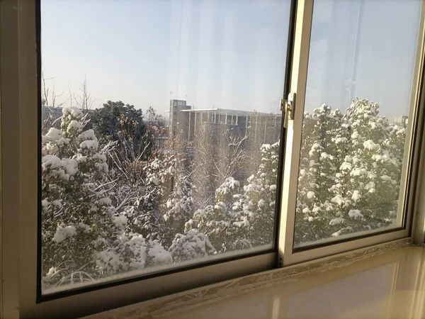 window with snow and windows