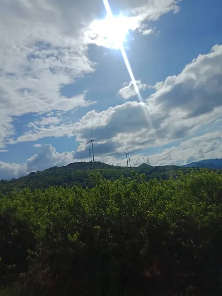 green power plant in the mountains