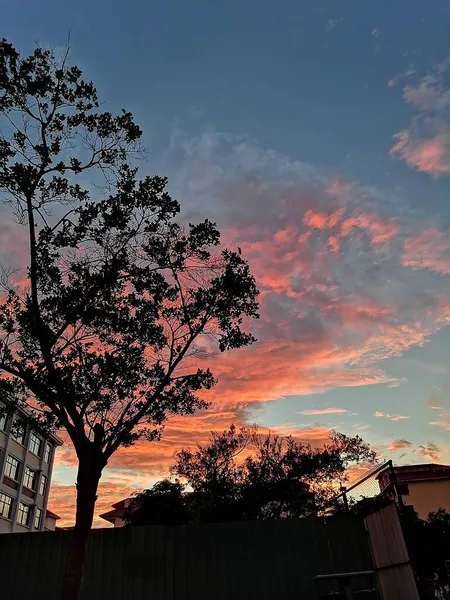 stock image beautiful sunset over the city